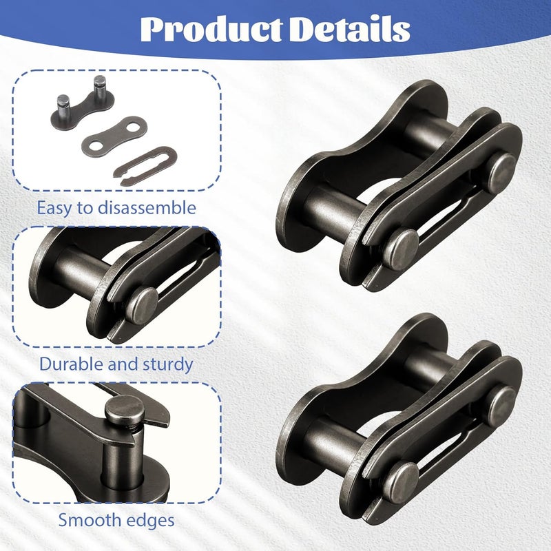 Eldraqth 10Pcs Bike Chain Master Link for Bicycle Missing Link #41 Roller Chain Connecting Links Heavy Duty Manganese Steel Master Connector Single Speed Chains Connecting Links for Mini Bikes Motorcycles - Image 4
